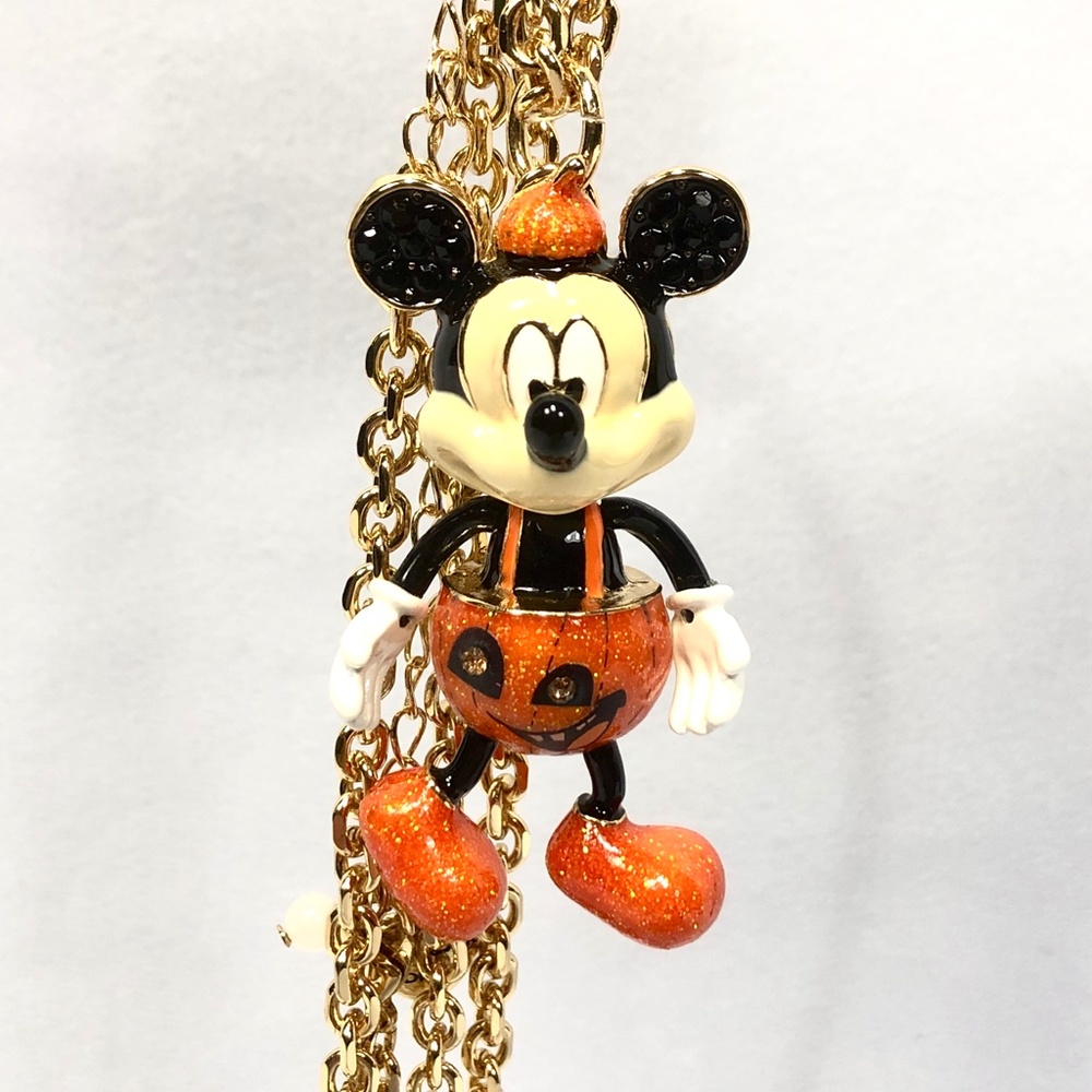 2022 Disney Parks Betsey Johnson Halloween Pumpkin Mickey Necklace - NEW - Picture 5 of 7